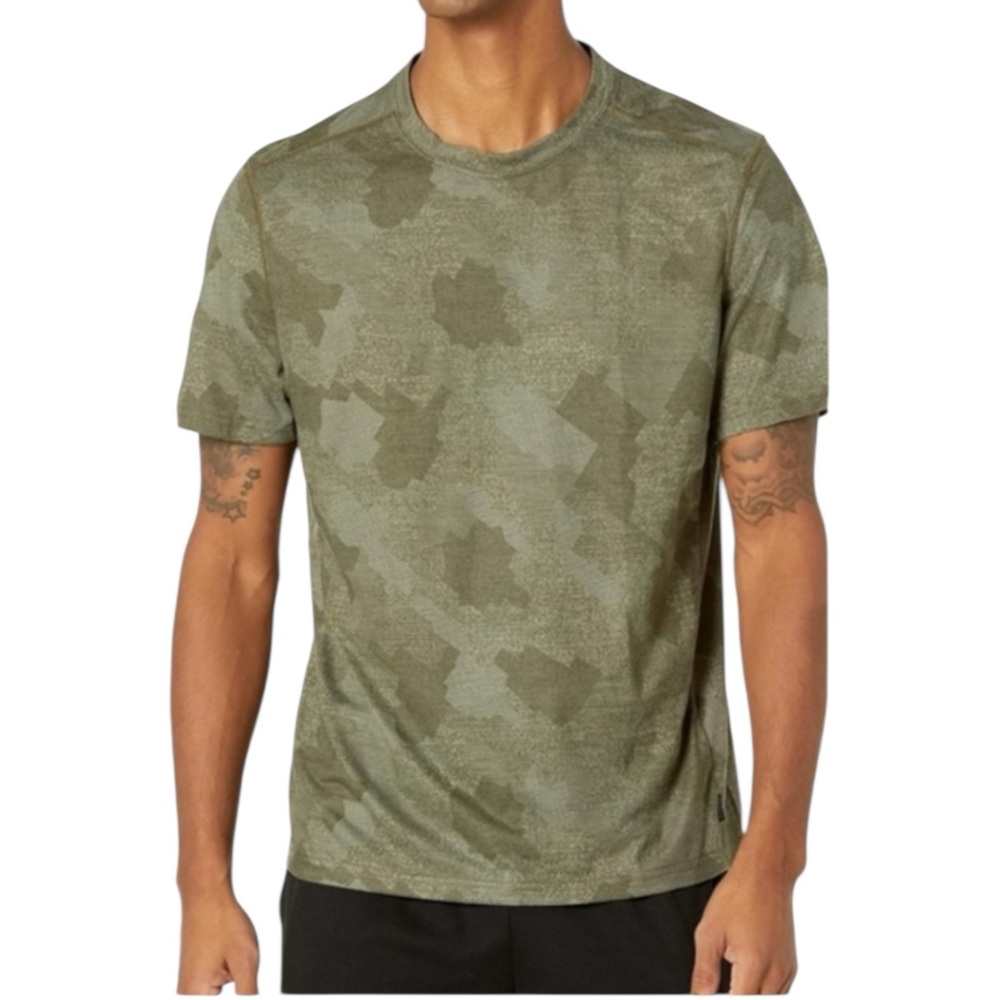 NWT‎ Prana Prospect Heights Graphic Tee Rye Harbor Camo Performance Athletic